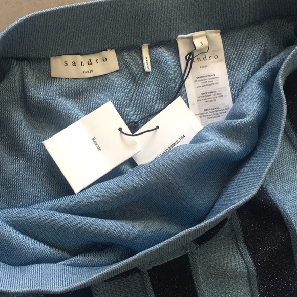 Sandro Damon metalic striped midi skirt NWT - Picture 7 of 17